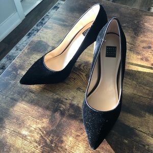WHBM Black Velvet Heels Size 7